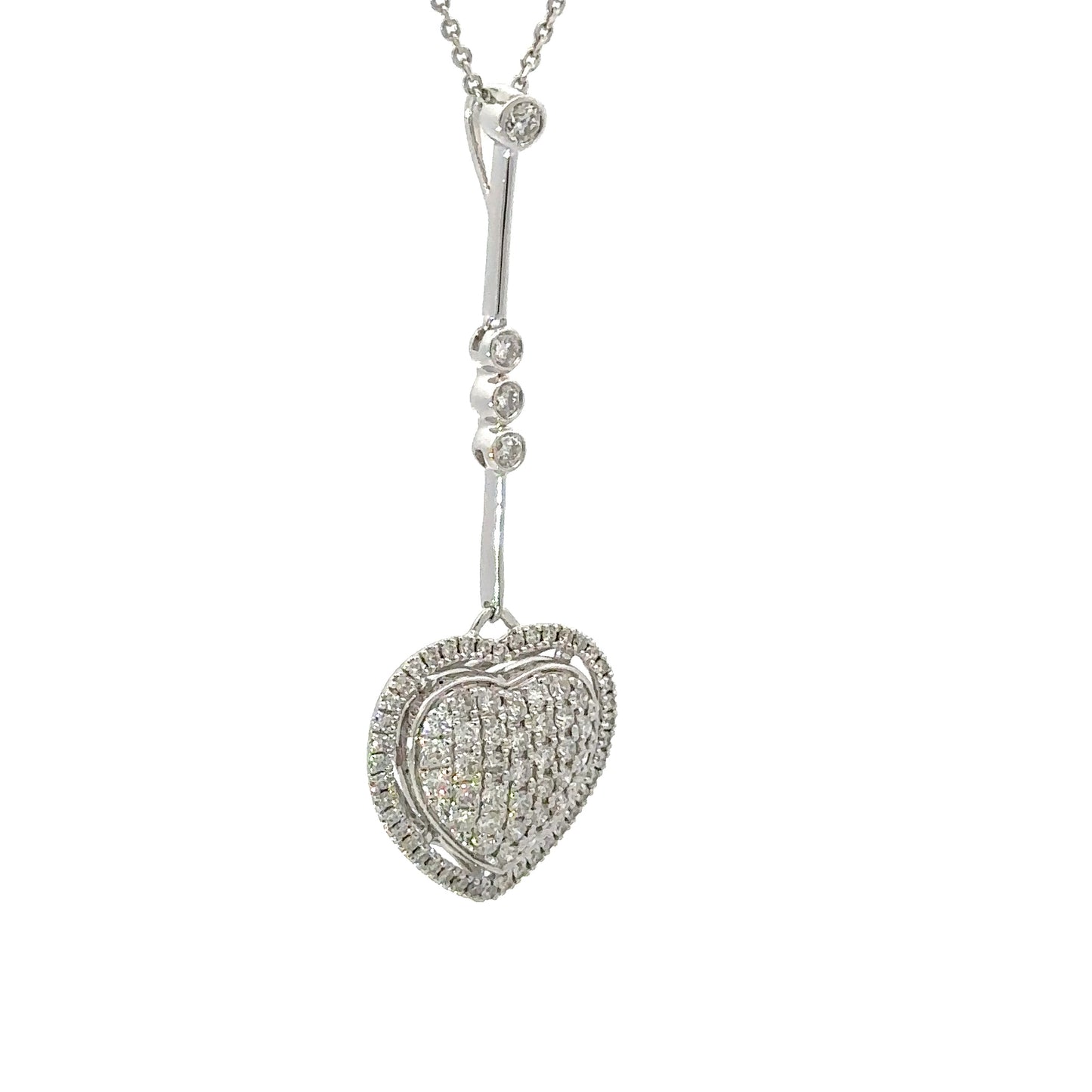 Diamond cluster heart necklace