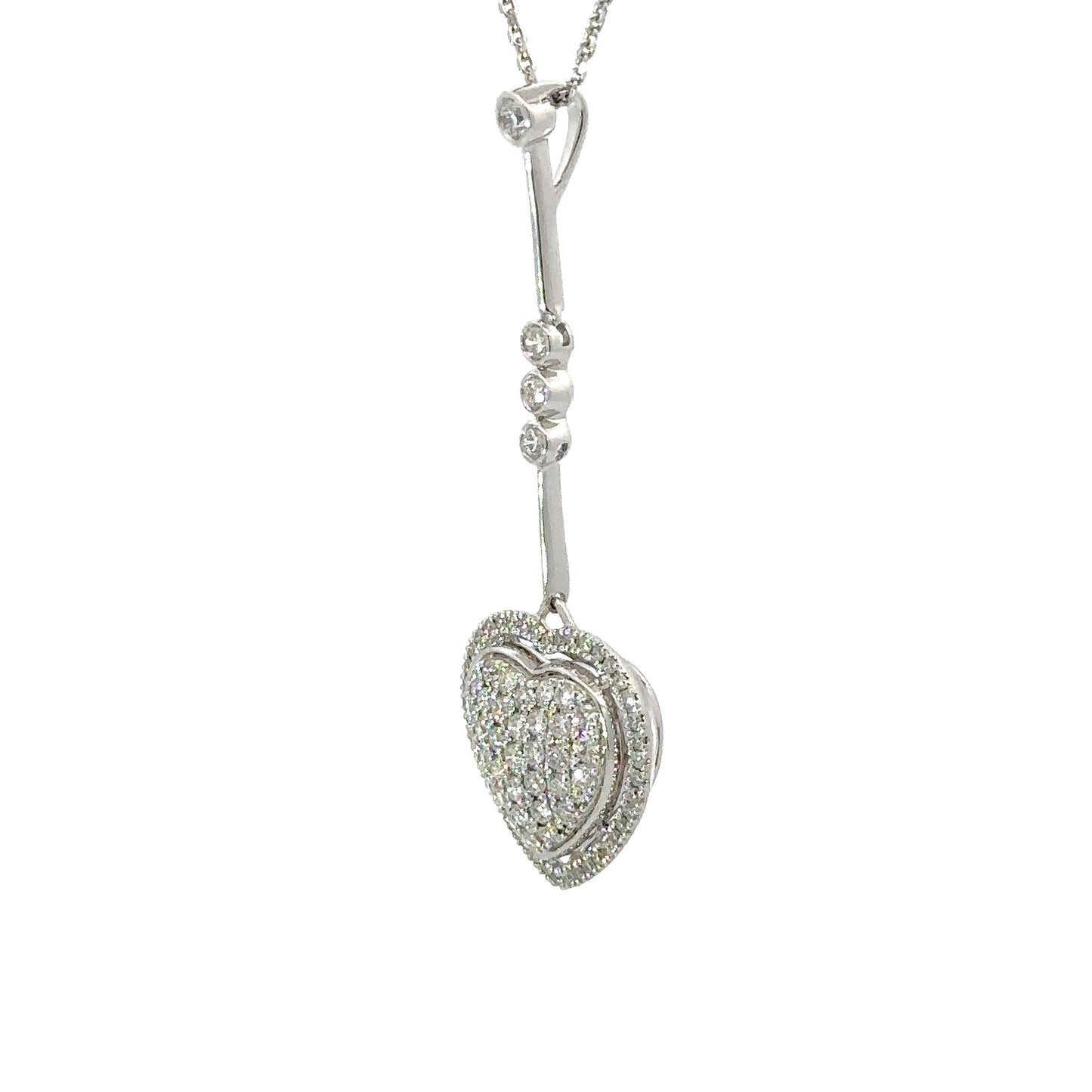 Diamond cluster heart necklace
