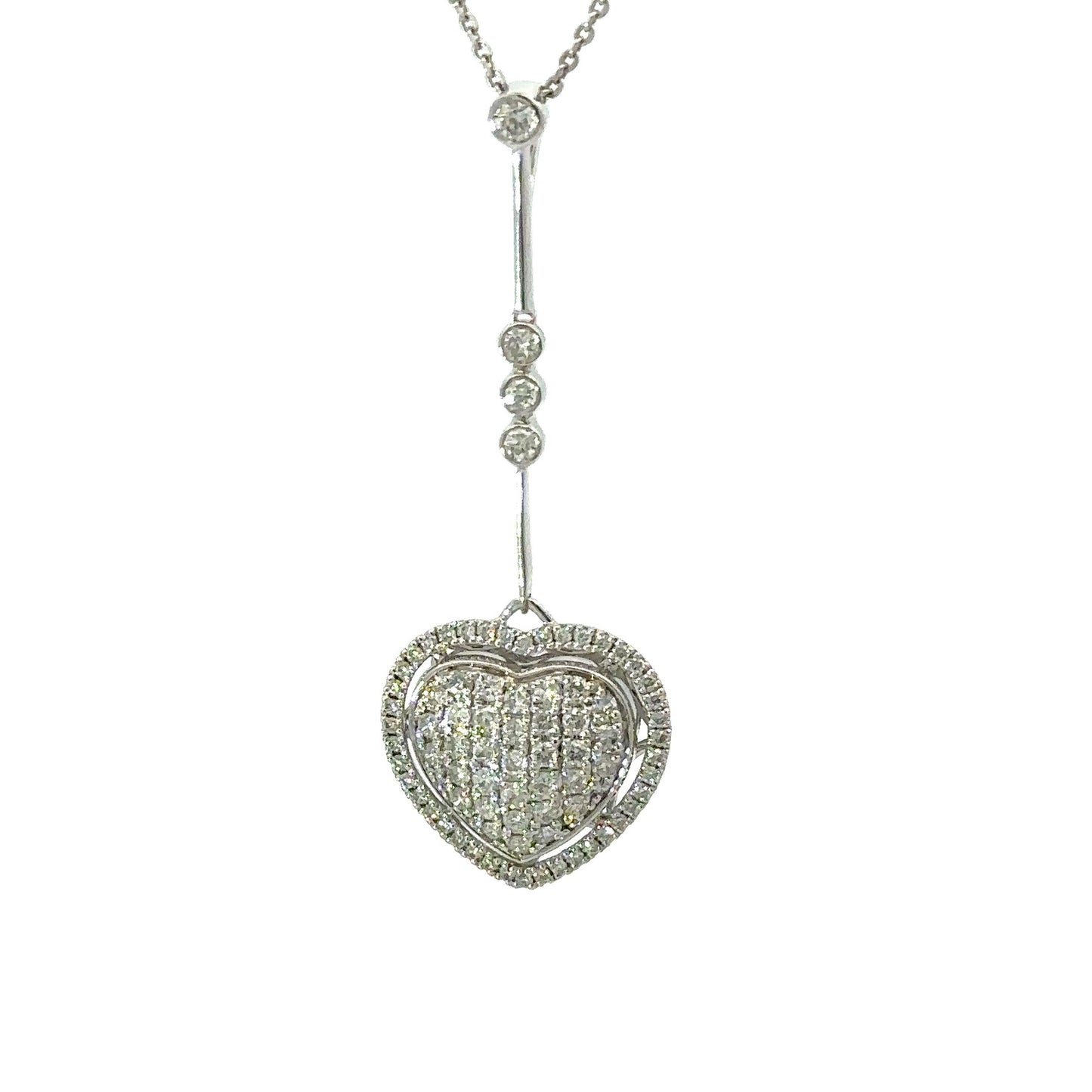 Diamond cluster heart necklace