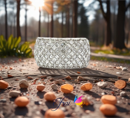 Baguette and round diamonds band
