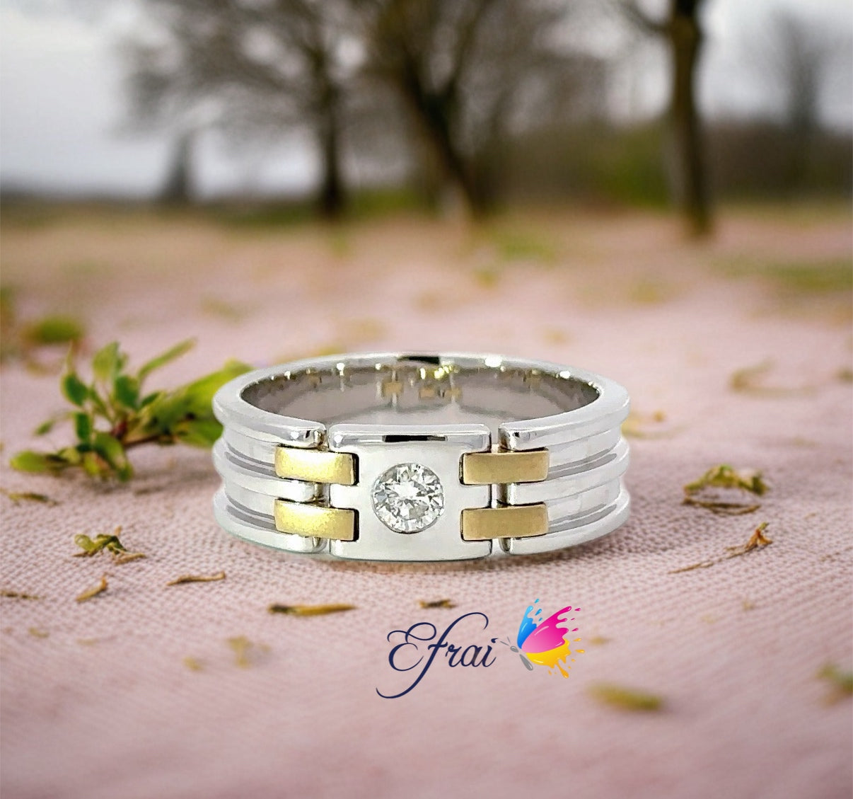Gorgeous natural diamond mens ring