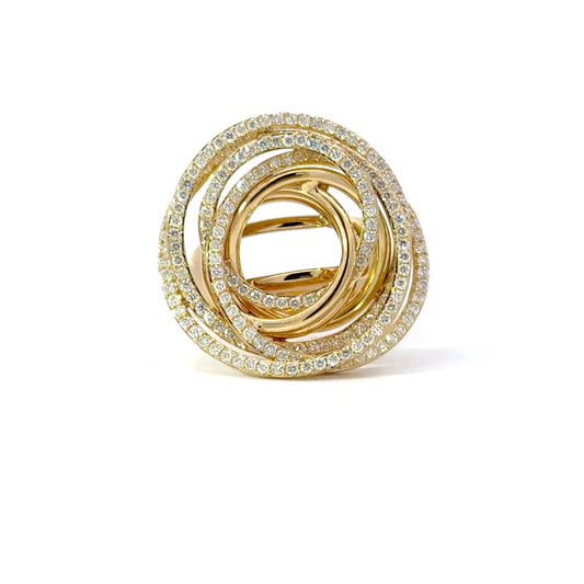 Elegant natural spherical rows of diamonds ring