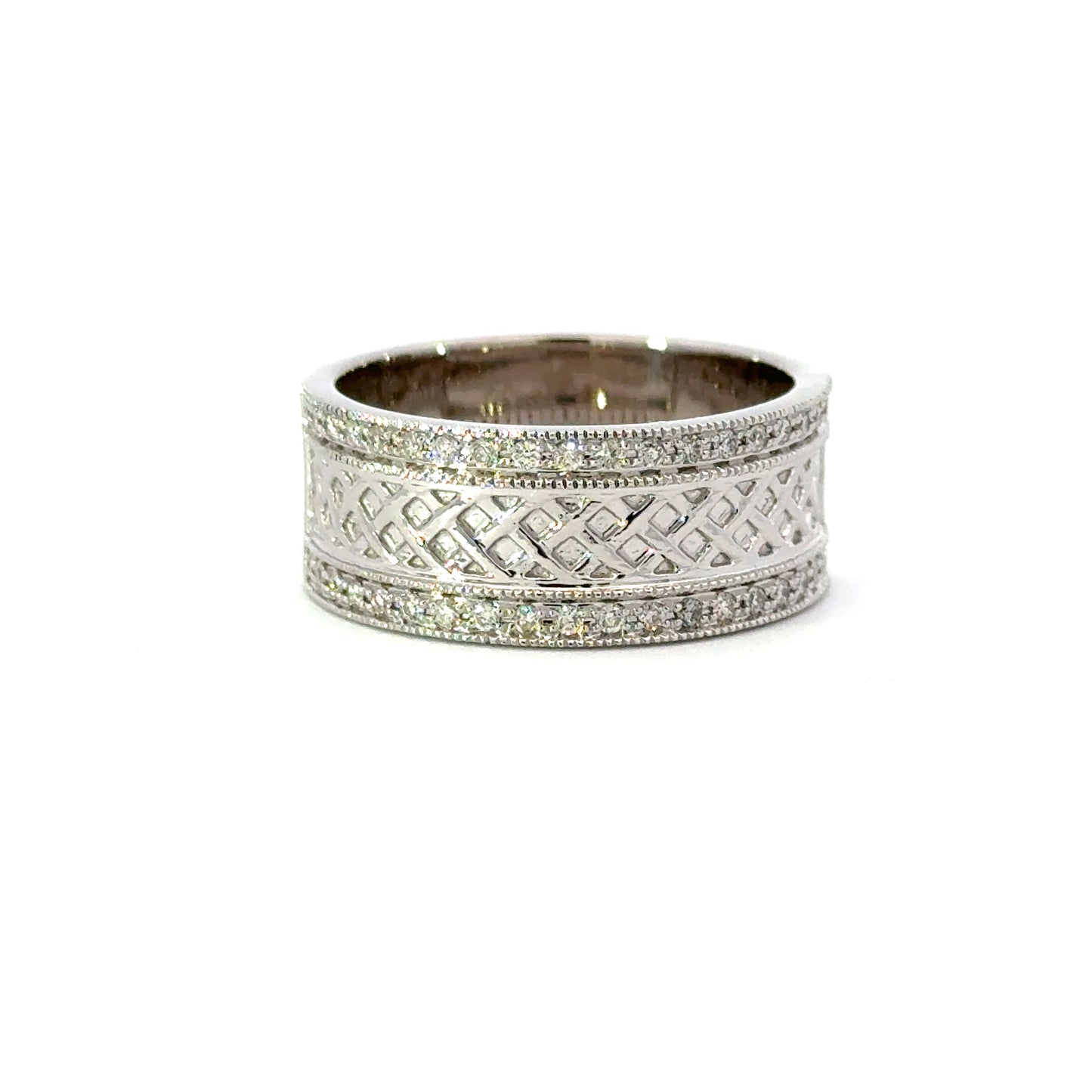 Gorgeous gold weaved diamonds mens ring