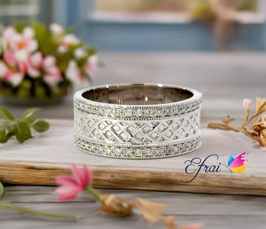 Gorgeous gold weaved diamonds mens ring