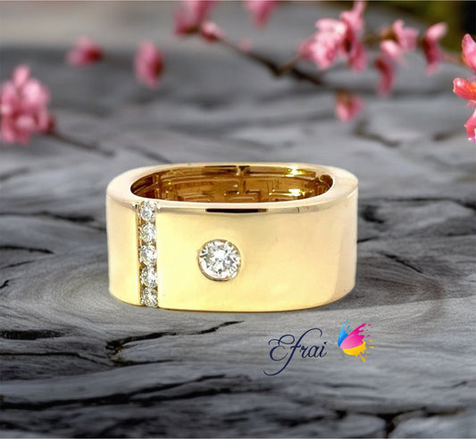 Impressive diamonds mens rings wide band