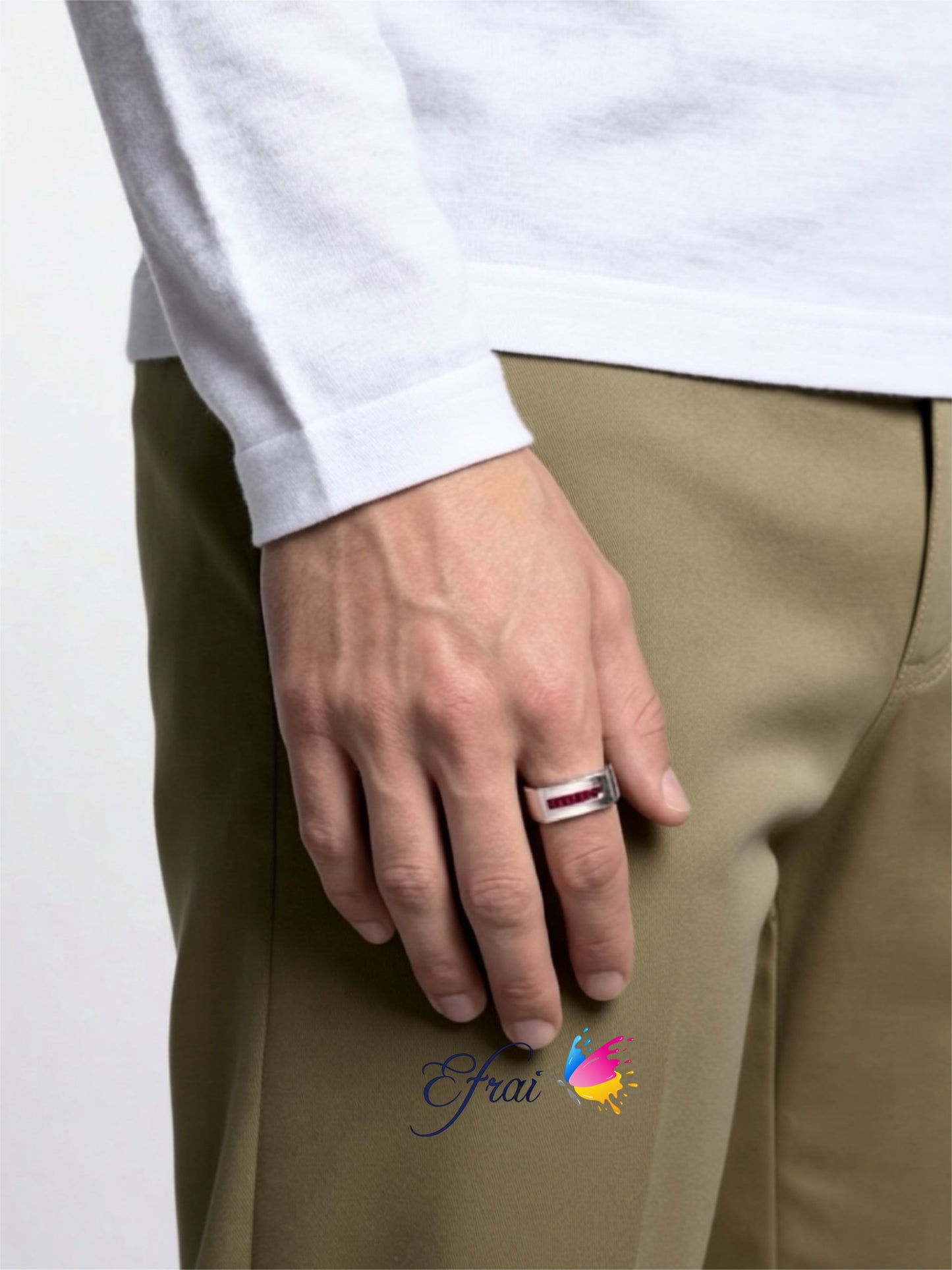 Mens ring with gorgeous natural rubies