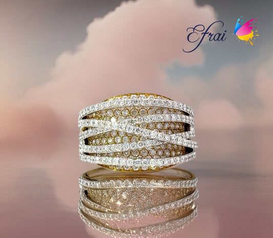 Gorgeous natural diamonds crossed on top ring
