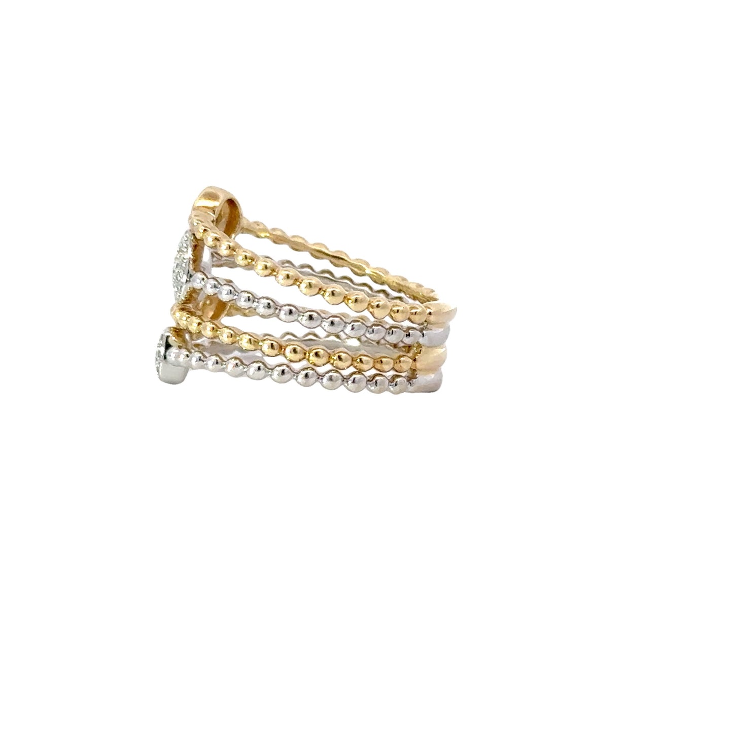 Gorgeous beaded gold band with diamonds