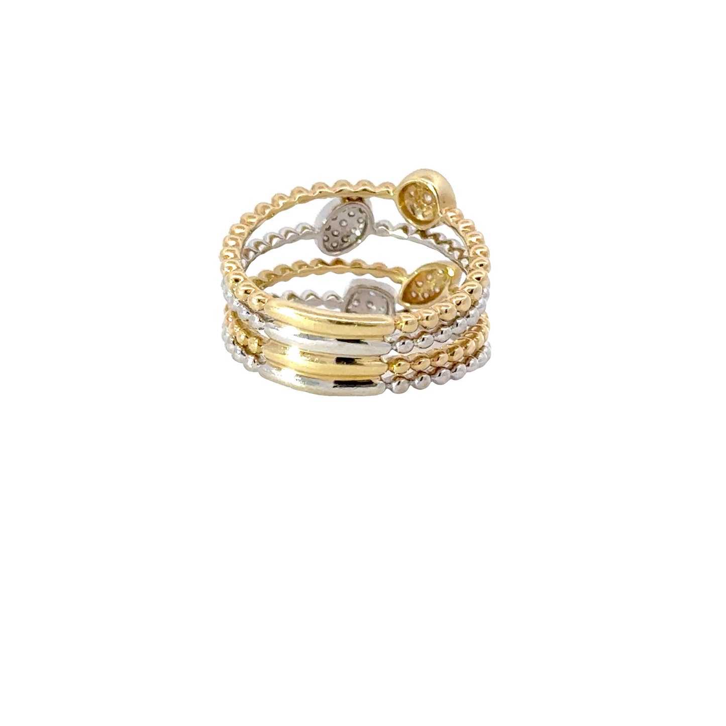Gorgeous beaded gold band with diamonds