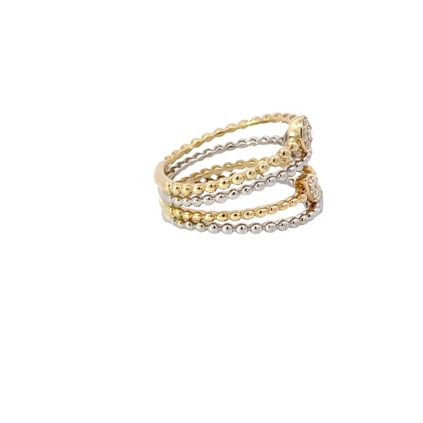 Gorgeous beaded gold band with diamonds