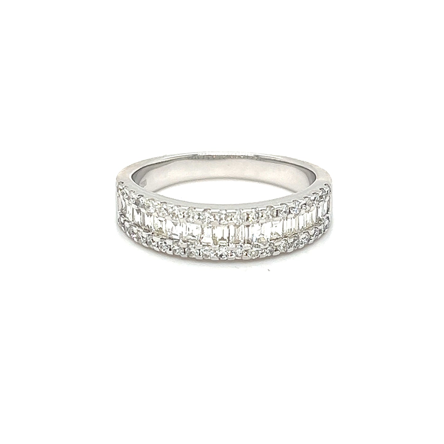 Baguette and round diamonds band