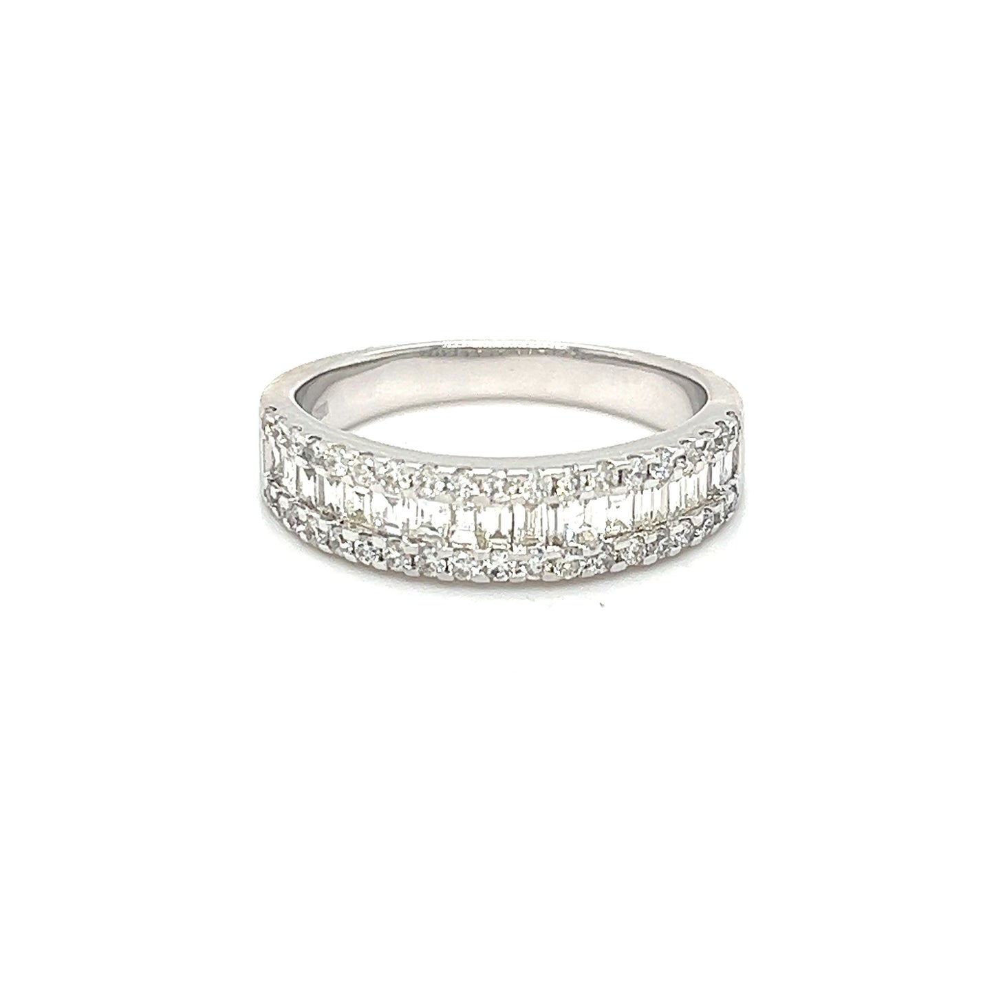 Baguette and round diamonds band
