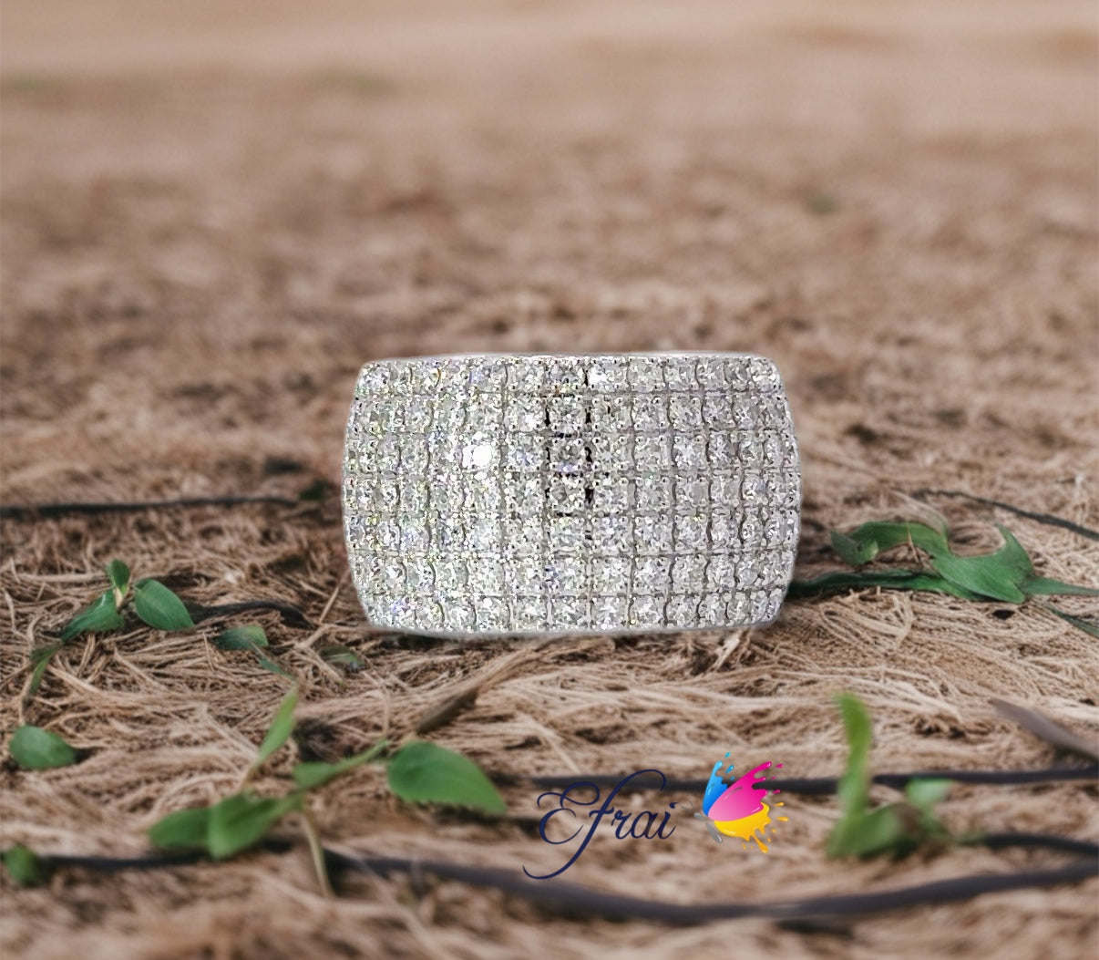 Wide round diamonds band