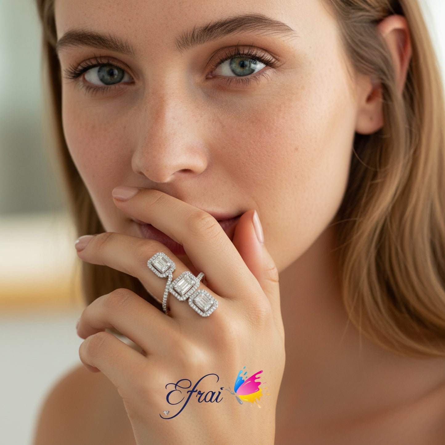 Modern exotic diamonds ring