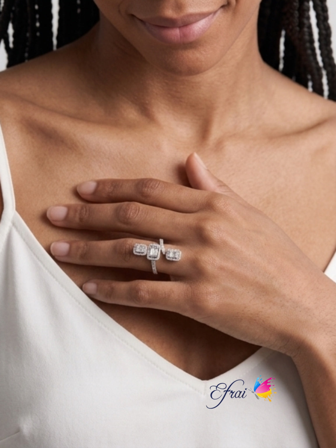 Modern exotic diamonds ring