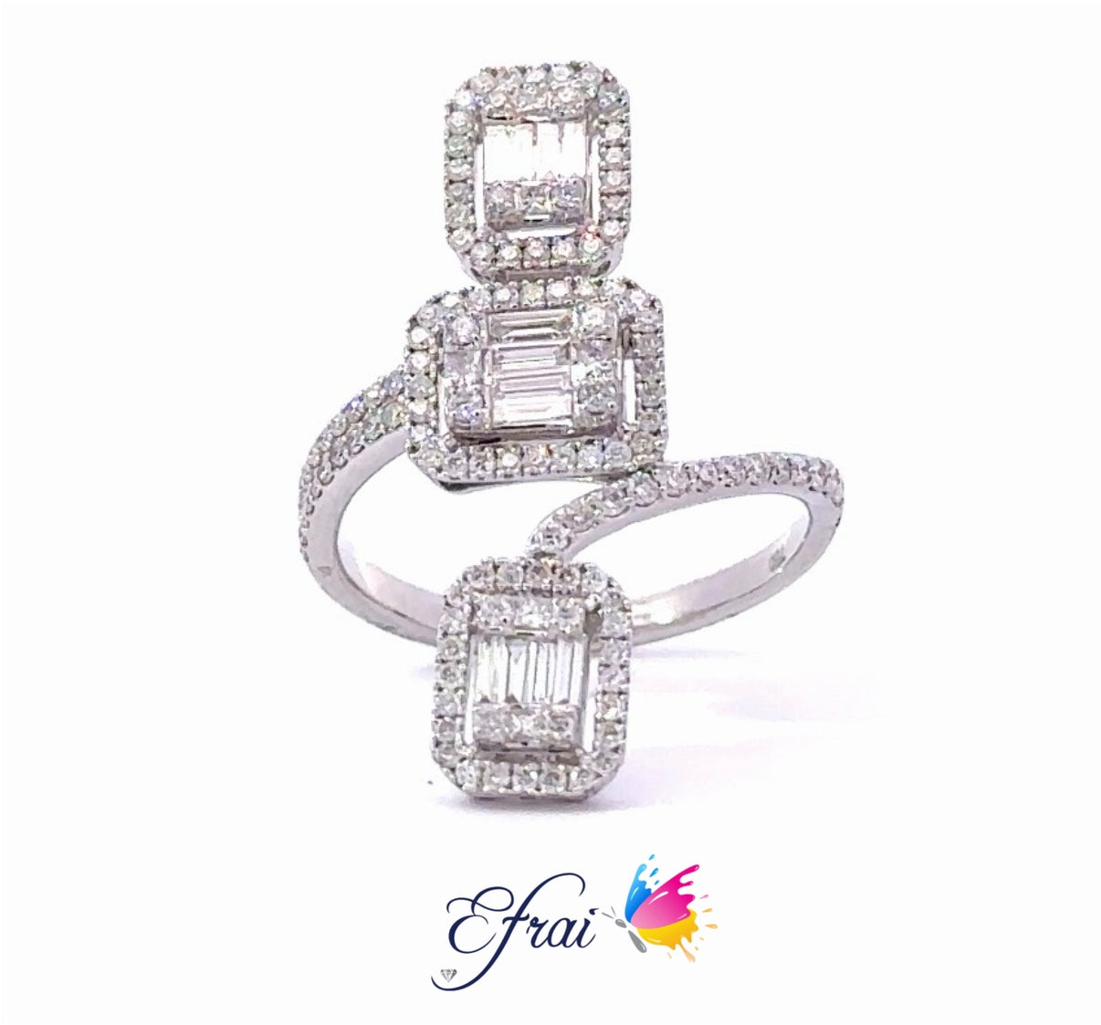 Modern exotic diamonds ring