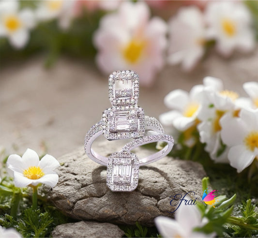 Modern exotic diamonds ring