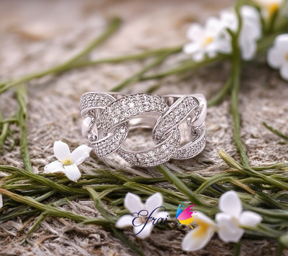 Diamonds braided ring