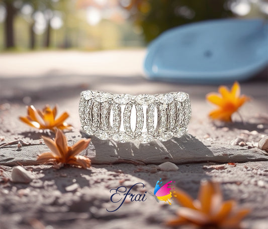 Marquise and round diamonds band