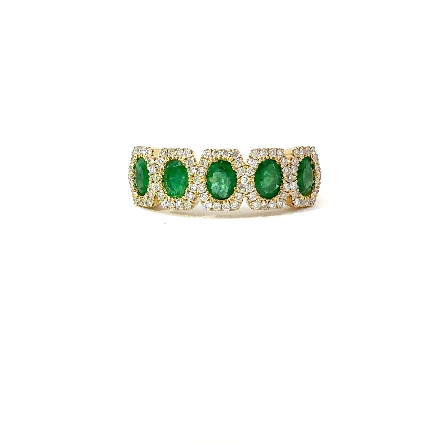 All natural emeralds and diamonds band