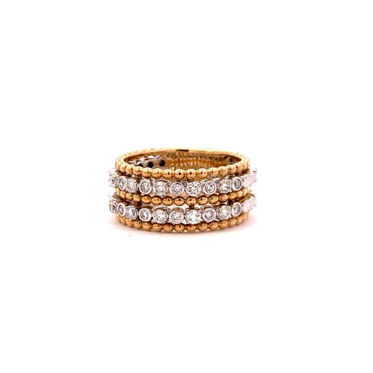 Beaded gold and diamonds band