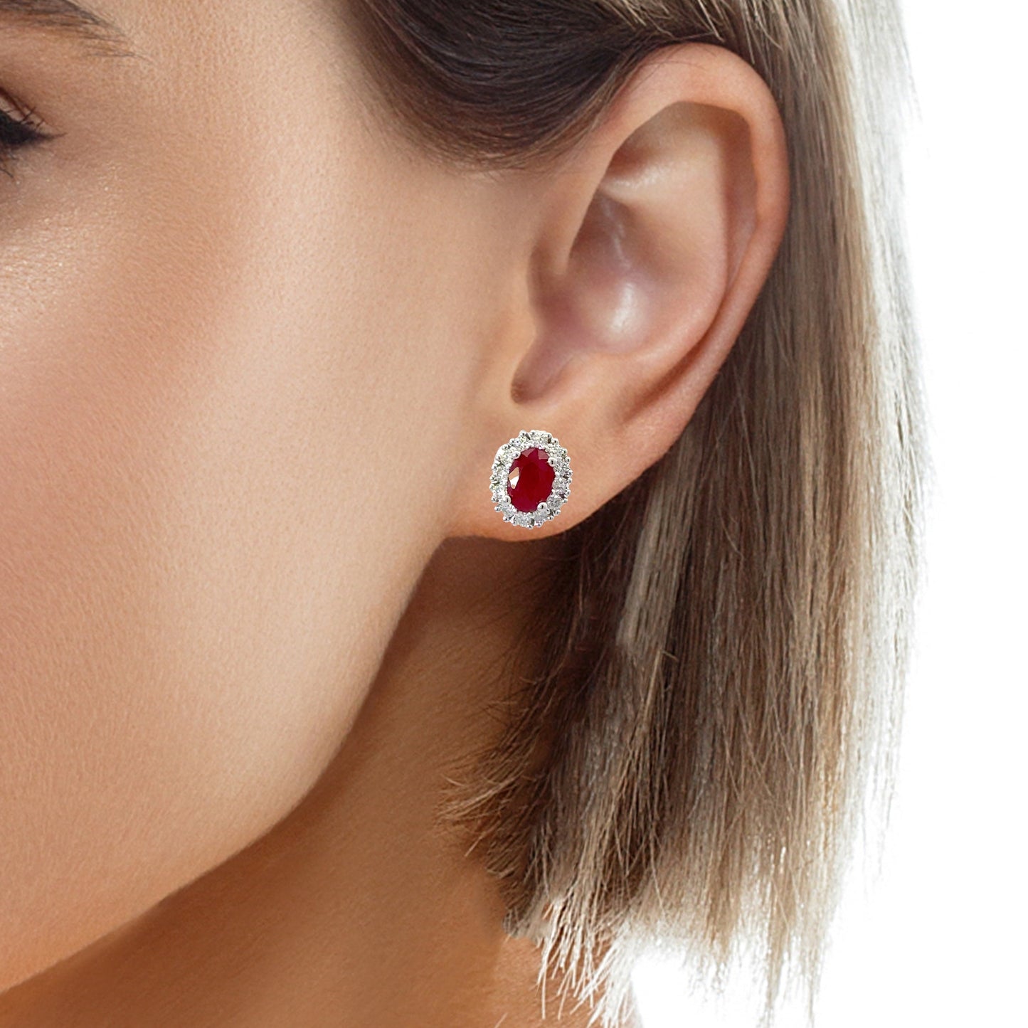 Natural rubies and diamonds earrings