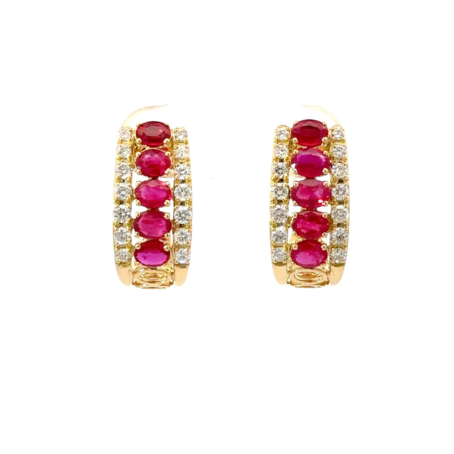 Gorgeous natural red rubies and diamonds earrings