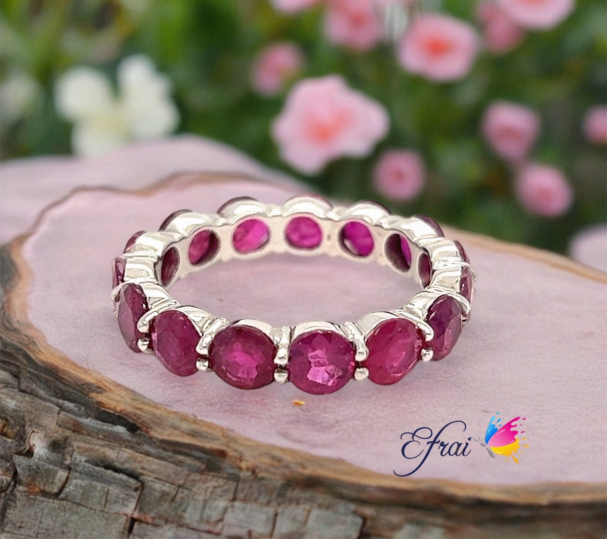 Round rubies eternity band