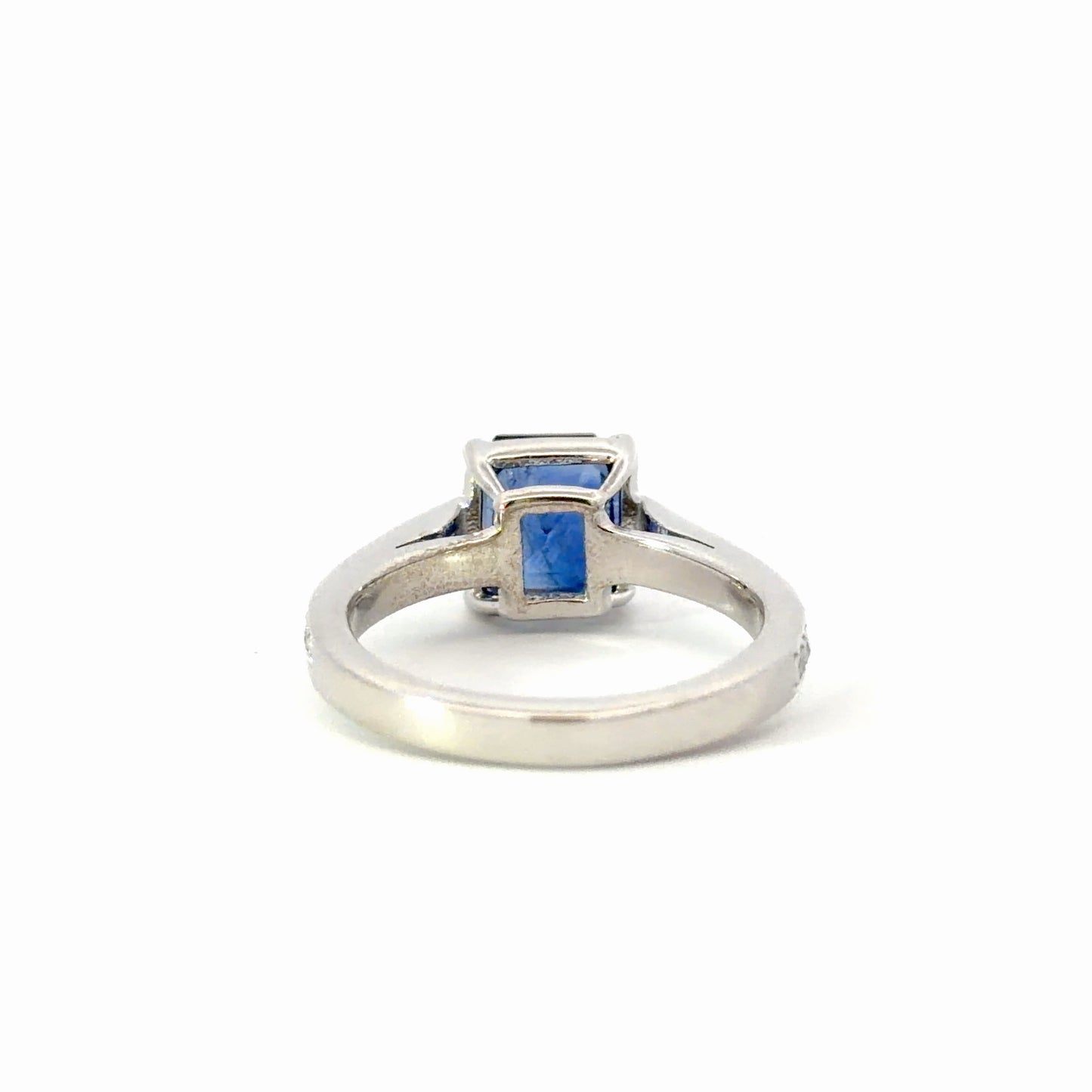 Natural Royal Blue Sapphire Ring in White Gold
