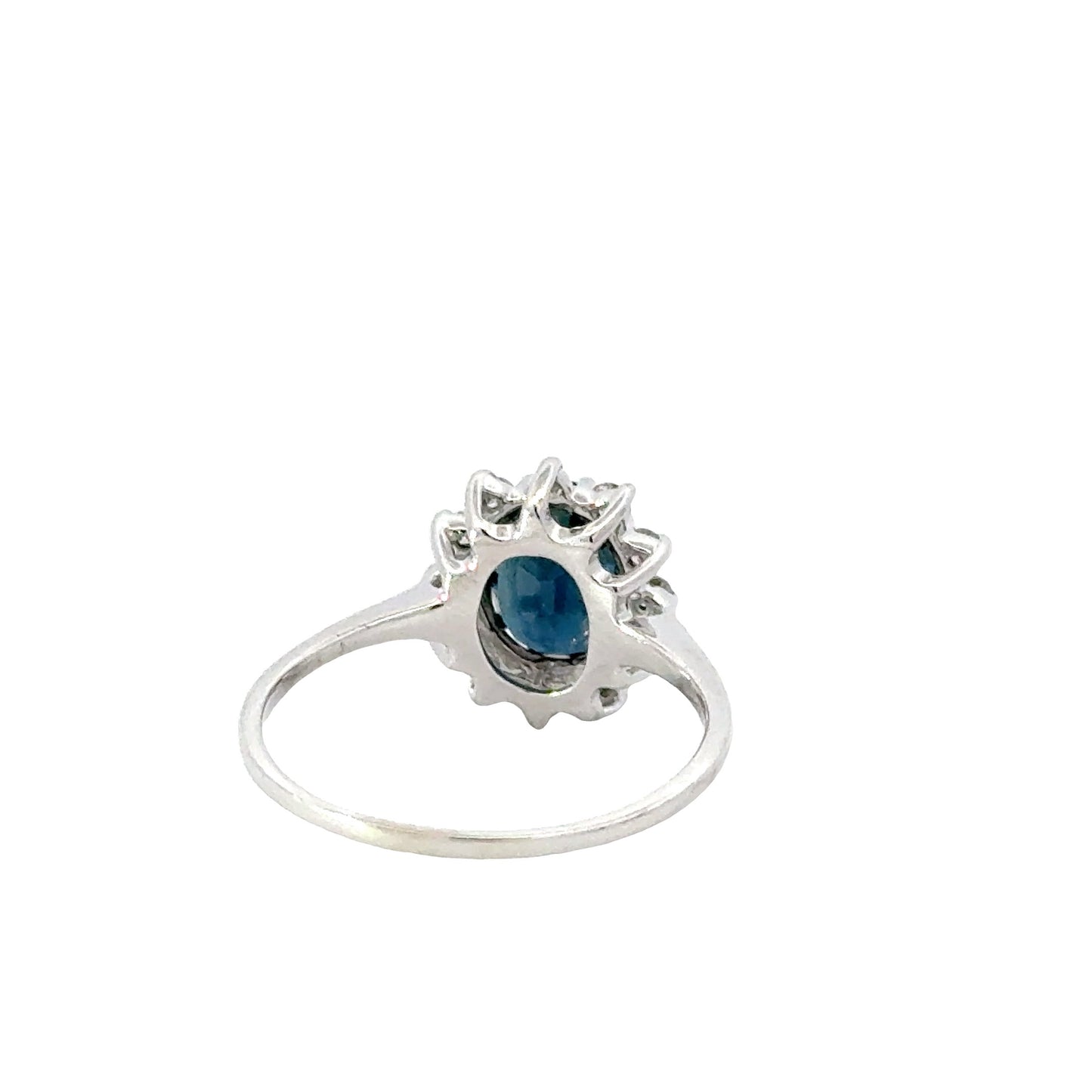 Diamond-encrusted sapphire ring