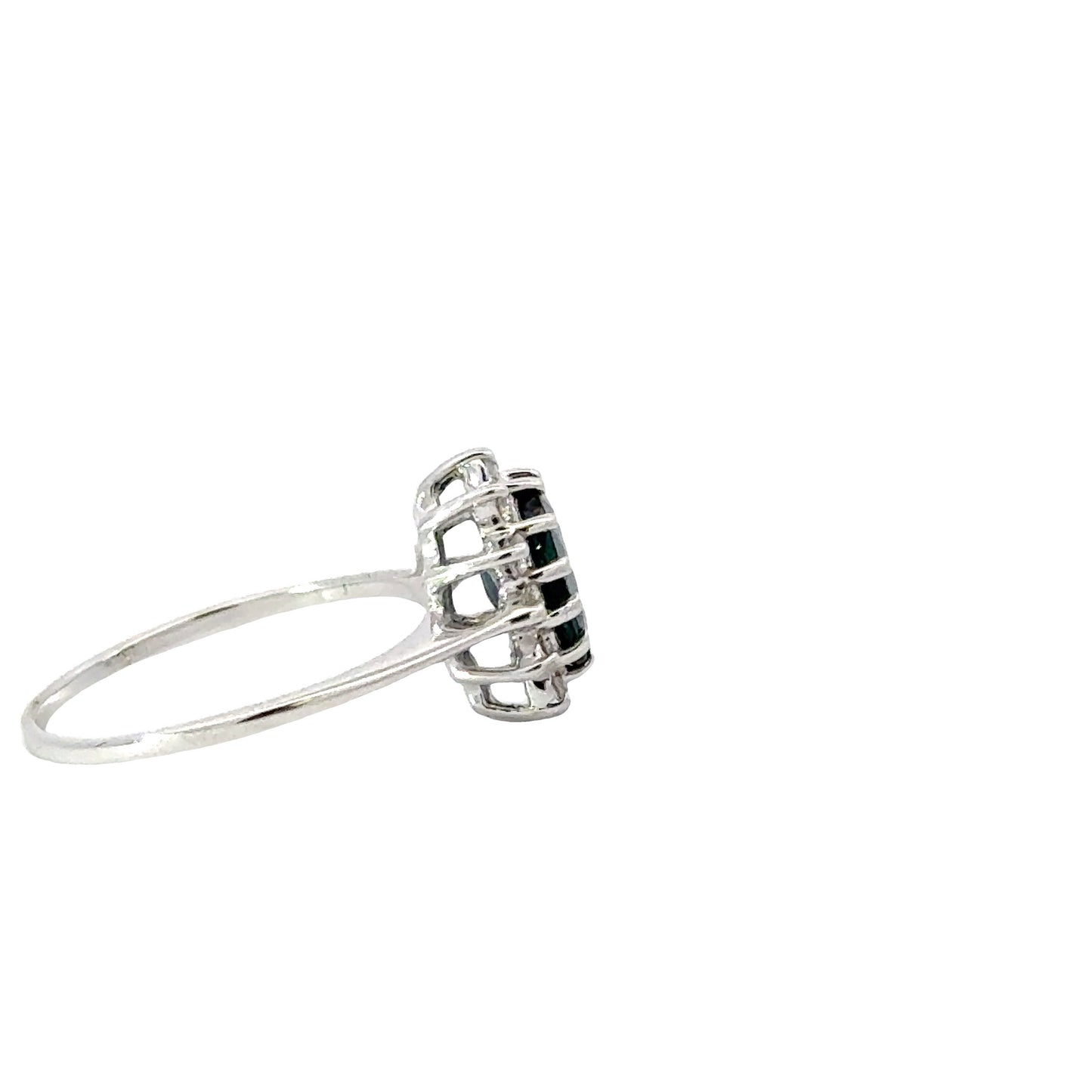 Diamond-encrusted sapphire ring