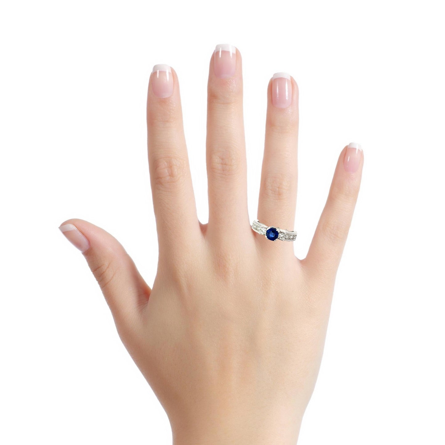Natural blue sapphire and diamonds ring