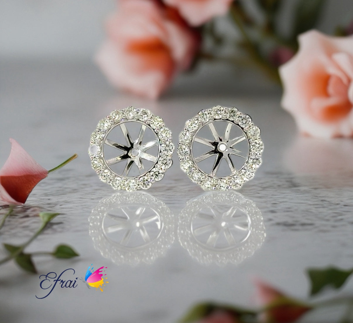 Natural diamonds jackets for earrings