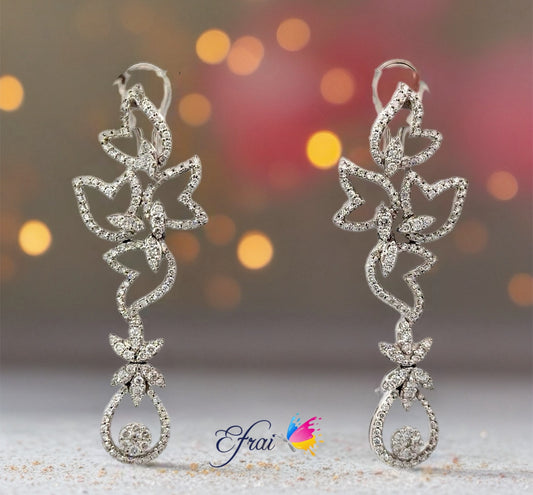 Cascade of diamond flowers earrings