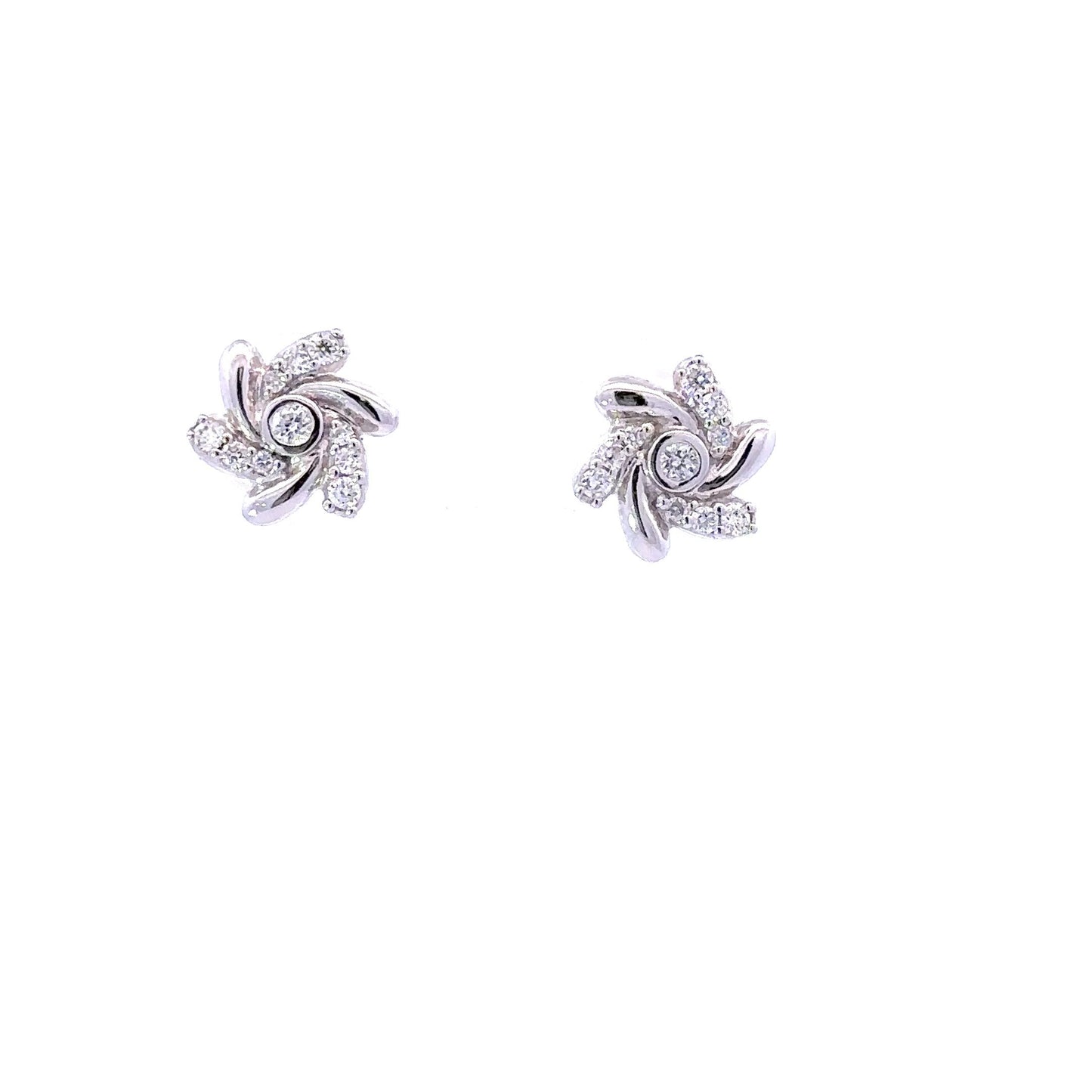 Windwhirl style diamonds earrings