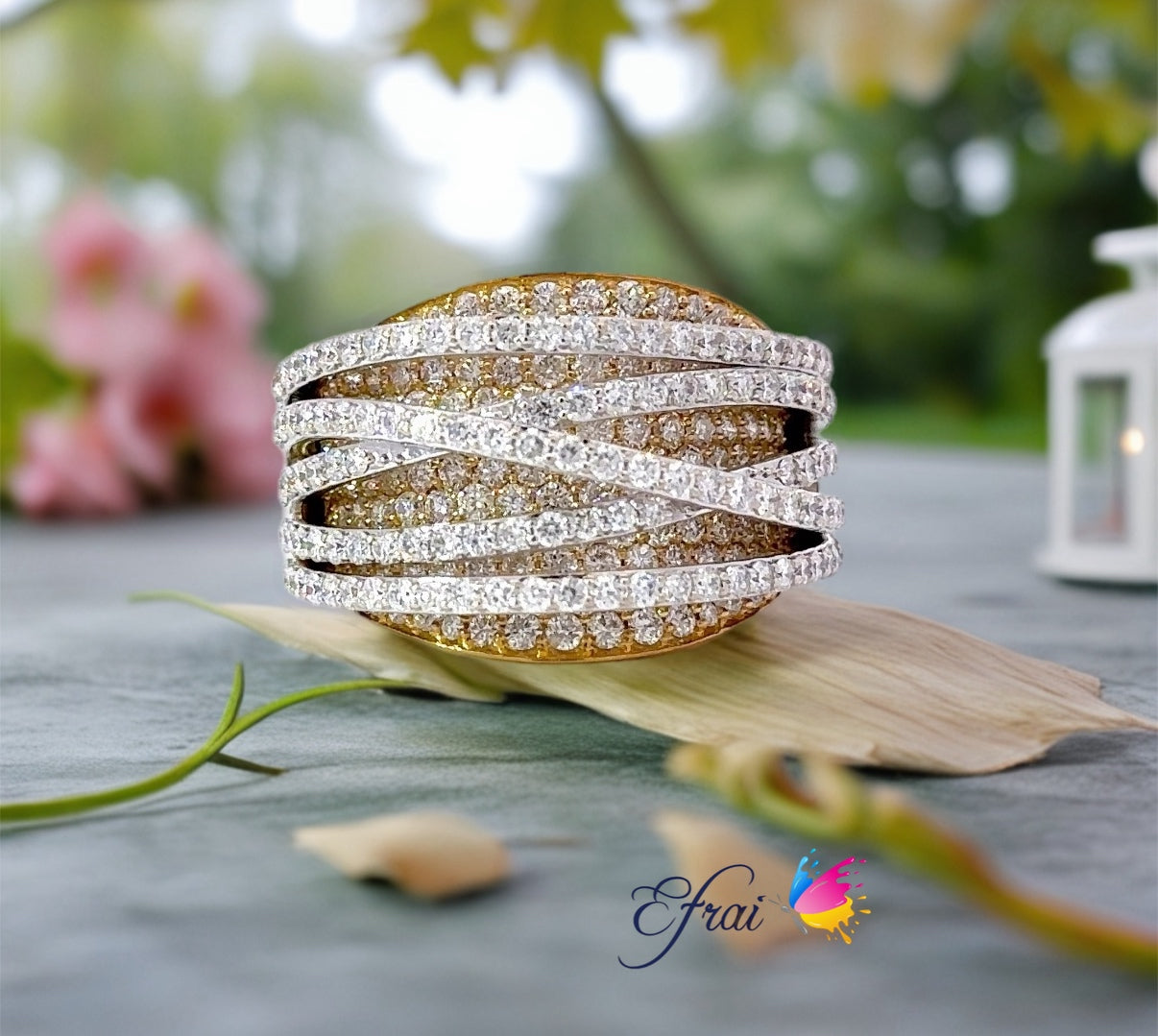 Spectacular unique one of a kind design natural diamonds band