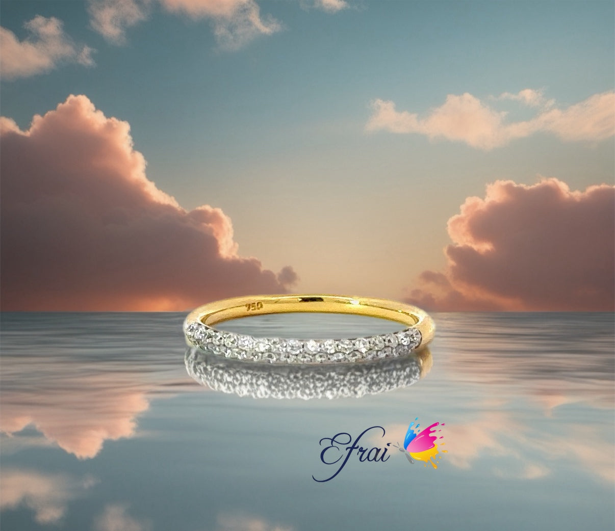 Natural pave round diamonds band