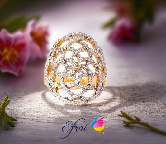 Spiral diamonds ring