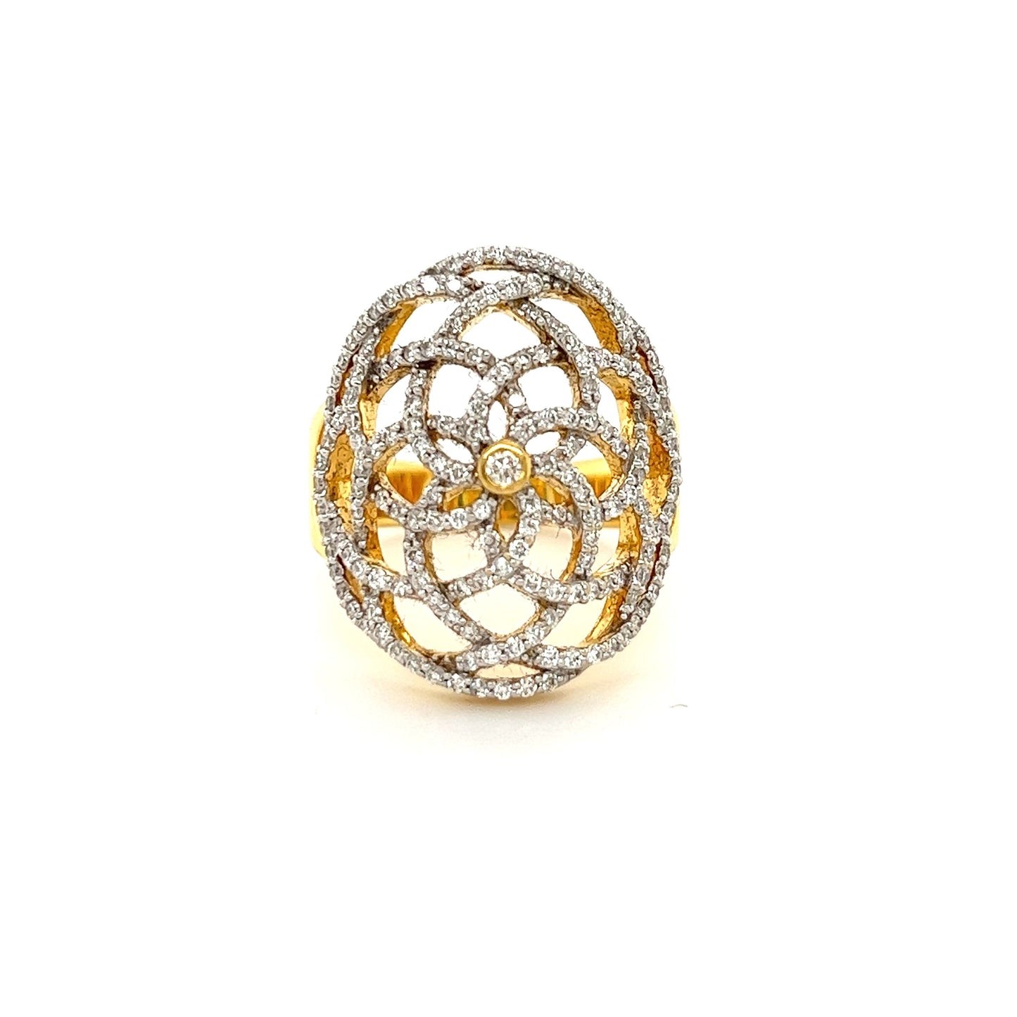 Spiral diamonds ring