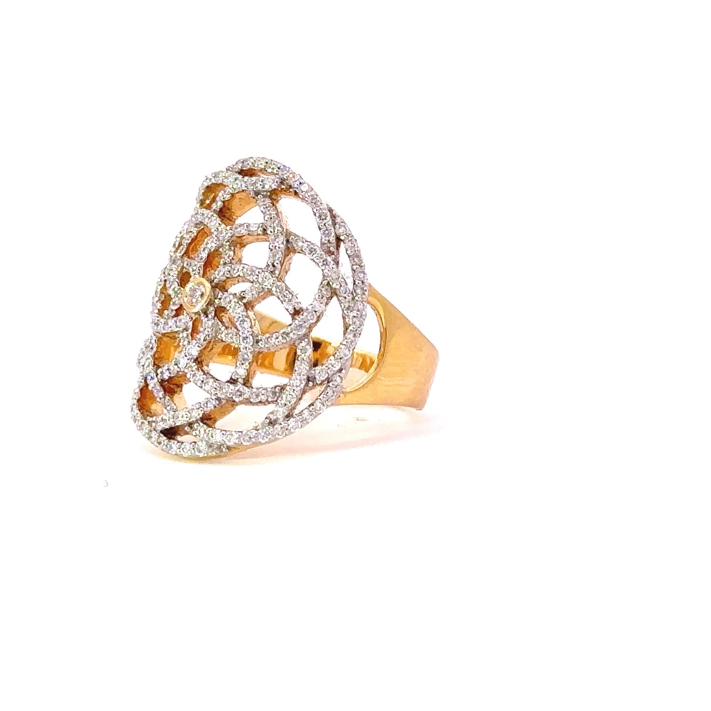 Spiral diamonds ring