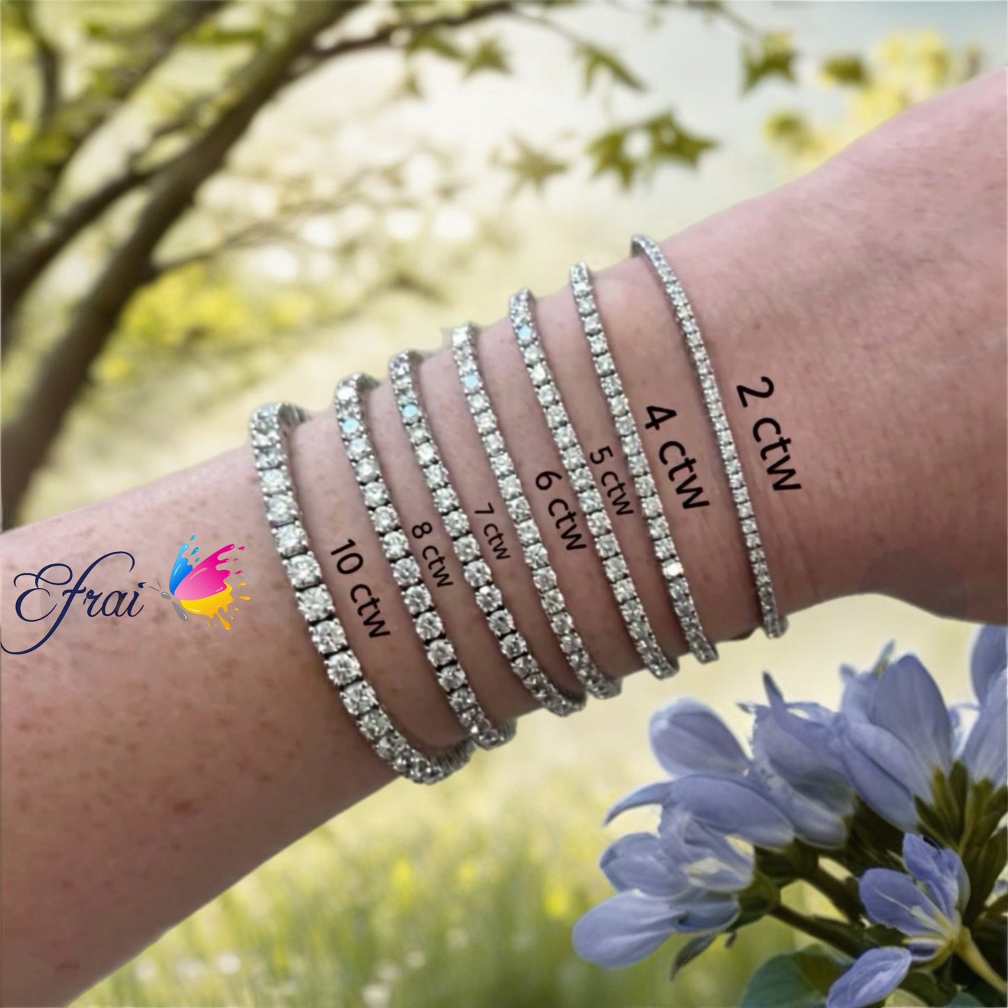 Natural round diamonds tennis bracelet