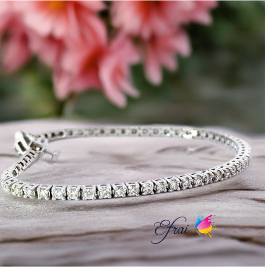 Natural round diamonds tennis bracelet