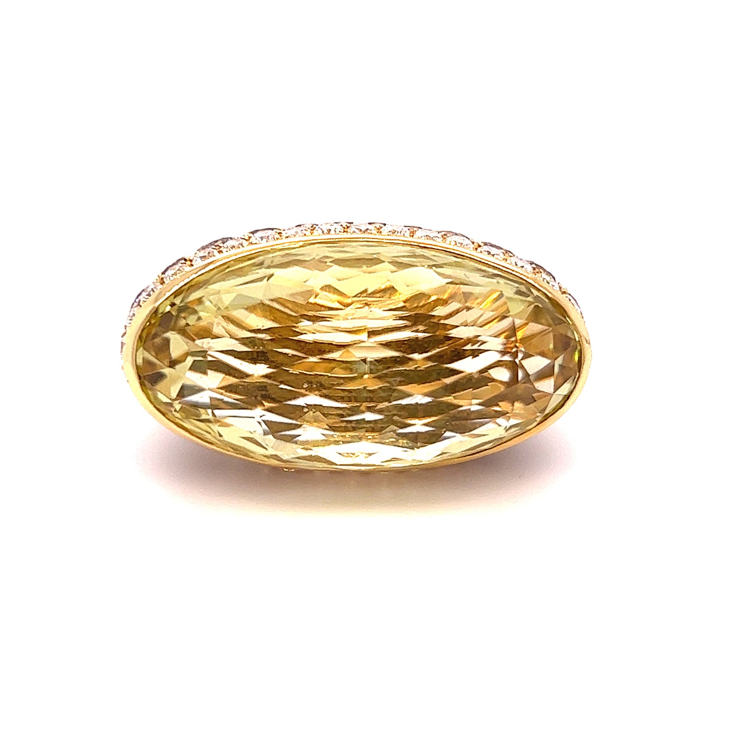 One of a kind exquisite designed natural lemon quartz and diamonds ring