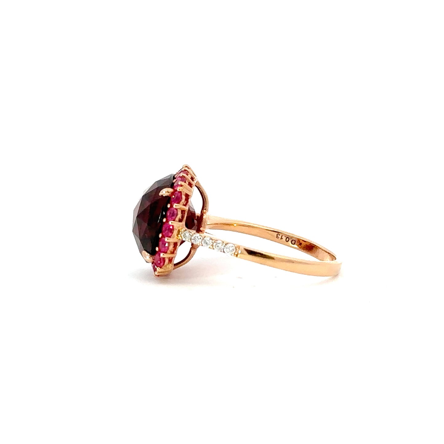Gorgeous natural deep burgundy garnet diamonds ring