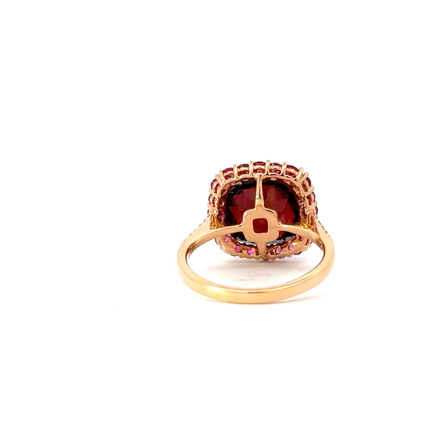 Gorgeous natural deep burgundy garnet diamonds ring