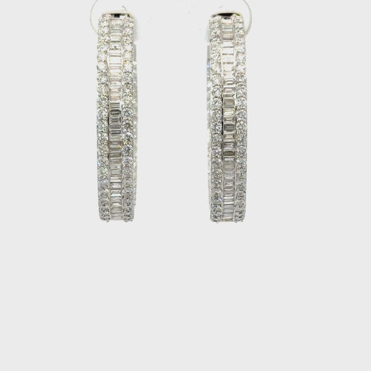 Elegant  Natural Diamond Hoop Earrings