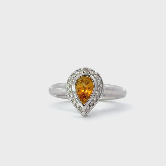 Citrine elegance diamond ring