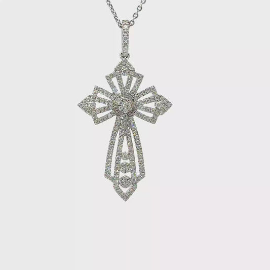 New design diamonds cross necklace